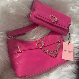 Juicy couture, Fuchsia bundle shoulder bag and matching wallet
New tags